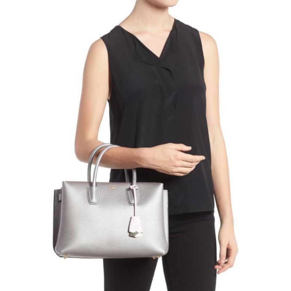 MCM Medium Metalic Milla Leather Tote - Picture 2 of 8